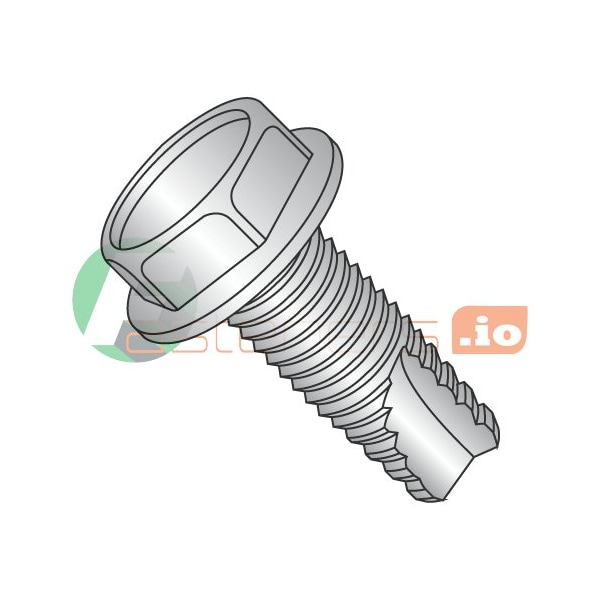 Newport Fasteners Thread Cutting Screw, #10-32 x 1/2 in, Stainless Steel Hex Head Hex Drive, 3500 PK 536496 - main